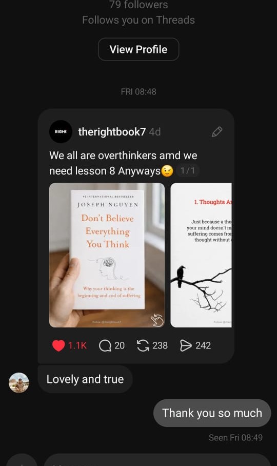 the right book review screenshot image of a book reader